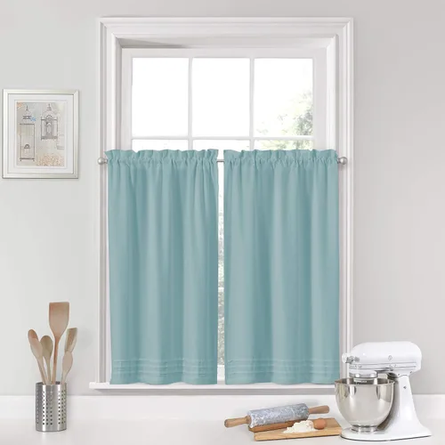 Vista 8 de VUE Kingsbury - Par de paneles pequeños para ventana de privacidad, baño, sala de estar, 52 x 24 pulgadas, color blanco