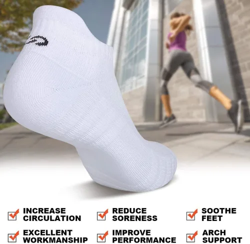 Vista 6 de Lapulas Calcetines de tobillo atléticos para correr, corte bajo, acolchados, antiampollas, calcetines deportivos para hombres y mujeres, 6 pares