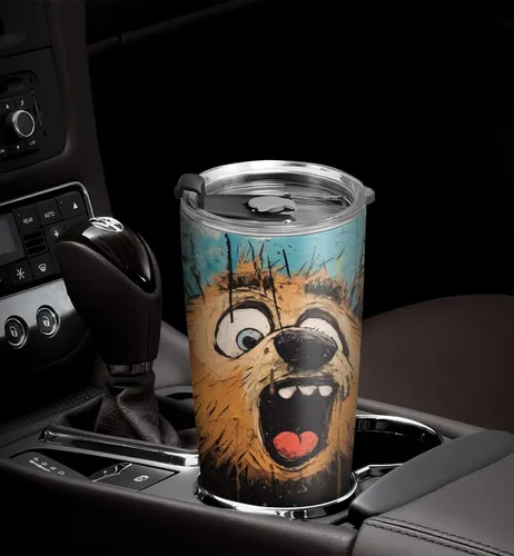Vista 5 de Regalos de oso de 20 onzas para los amantes de los osos, regalos de café para los amantes del café, divertidos, frescos, lindos vasos de oso, taza