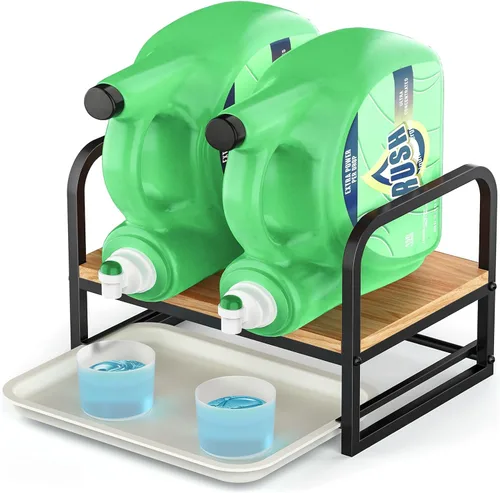 Vista 9 de Soporte para Detergente de Ropa Líquido, Soporte para Detergente de Ropa, Soporte para Detergente Líquido con Bandeja para Goteo