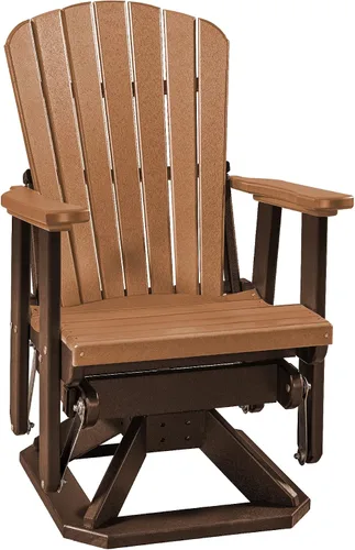 Vista 14 de DutchCrafters Slat Fan Back Poly Adirondack Swivel Glider Outdoor Patio Chair (Black)