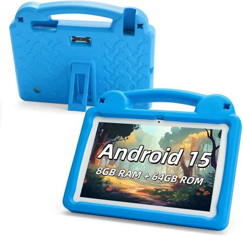 Vista 8 de Tablet para niños de 10 pulgadas, tableta Android para niños con 8 GB de RAM 64 GB de ROM, 1 TB expandible, Octa-Core, 5G WiFi 6, control parental