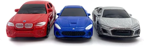 Vista 5 de Just For Laughs 6 autos de metal fundido a presión, escala 1:64, con licencia oficial de Audi R8 Coupe, Maserati Gran Turismo MC, BMW X6, Aston