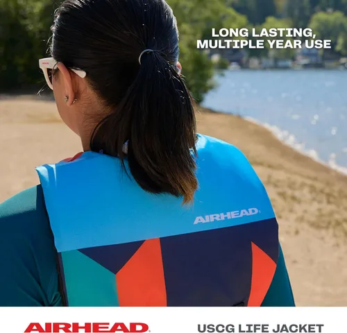 Vista 5 de Airhead GEO General - Chaleco salvavidas de varios tamaños, chalecos de natación para adultos, niños y jóvenes, poliéster duradero y espuma