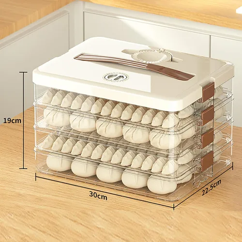 Vista 3 de Caja de almacenamiento de bolas de masa hervida de gran capacidad, de plástico transparente, hermético, recipiente de alimentos, suministros