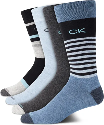 Vista 8 de Calvin Klein Calcetines de vestir para hombre - Calcetines de mezcla de algodón: patrones y sólidos (paquete de 4)