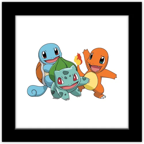 Vista 10 de Gallery Pops Pokemon - Bulbasaur, Charmander, Squirtle - Arte de pared con marco blanco, 12 x 12 pulgadas Versión enmarcada en blanco