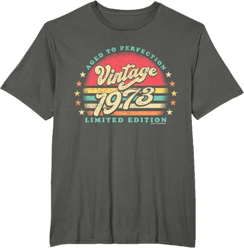 Vista 4 de Camiseta retro de 50 cumpleaños de 1973 de edad a la perfección nacido en los años 70, Negro