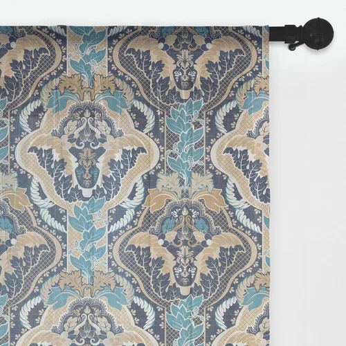Vista 11 de Ambesonne Cortinas de tul Eiffel con bolsillo para barra, globos retro de corazón de café, remolinos de hito francés, cortina transparente