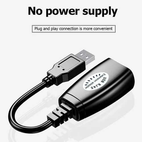 Vista 6 de Extensor USB sobre RJ45 Cat 6/5/5e, divisor Ethernet RJ45 a extensión USB hasta 164.0 ft/164 pies, compatible con computadoras, teléfonos móviles