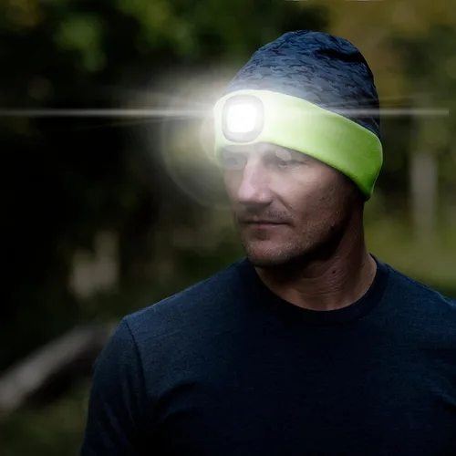 Vista 25 de Gone For a Run Gorros y diademas reversibles con forro polar LED para correr 3 modos de luz