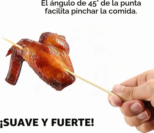 Vista 3 de 300 brochetas de bambú de 6 pulgadas, pinchos de madera para aperitivos, palitos de kabob, frutas, barbacoa, parrilla, fuente de chocolate, pollo