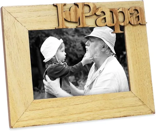 Vista 7 de Isaac Jacobs Marco de fotos de madera negra con texto "I Love Papa" / I Heart Papa, 10x15 cm, regalo de fotos para papá, abuelo, familia, para mesa