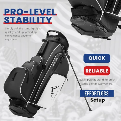 Vista 3 de uniHimal Lightweight Golf Stand Bag with 4-Way Full Length Dividers, Durable Waterproof Golf Bag for Men & Women with Multiple Pockets