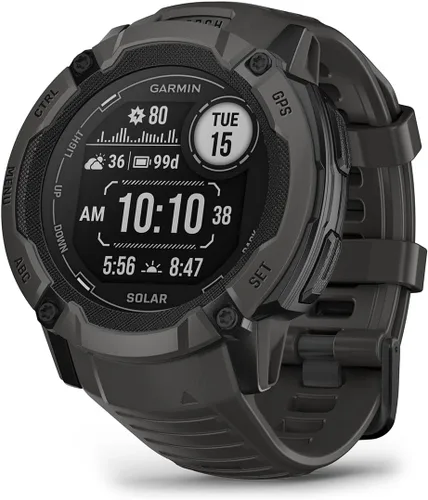 Vista 3 de PlayBetter Garmin Instinct 2X Solar (grafito) - Paquete de reloj inteligente GPS resistente, linterna, carga solar, GNSS multibanda, incluye