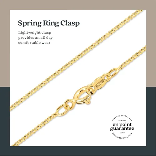 Vista 4 de KEZEF 18k Gold Over Sterling Silver 1mm Box Chain Necklace Made in Italy Sterling Silver Necklace Chain For Women Gold Chain Necklace for Women