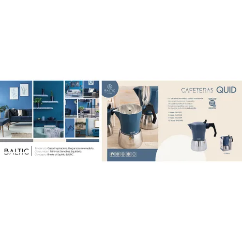 Vista 5 de Cafetera Italiana Quid Baltic Blanco Metal 3 Tazas (6 Unidades)