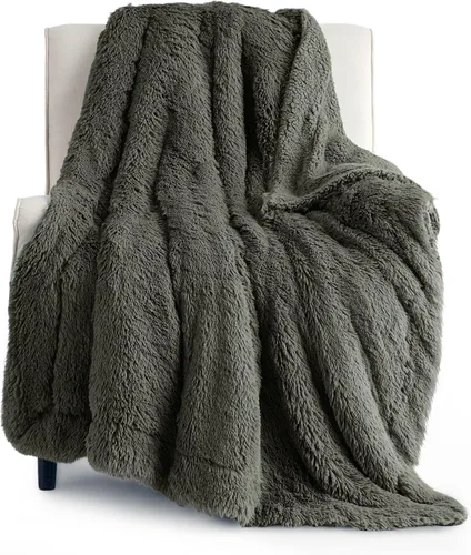 Vista 33 de Bedsure GentleSoft Manta de Tiro de Piel Sintética Esponjosa y Suave para Sofá, Forro Polar Sherpa Suave Regalos Acogedores para Mujeres, Manta