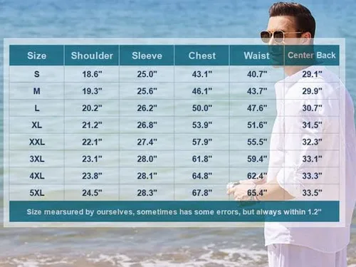 Vista 6 de COOFANDY - Camisa de lino y algodón con cuello Henley, de manga larga, estilo hippie, informal, camisetas de playa