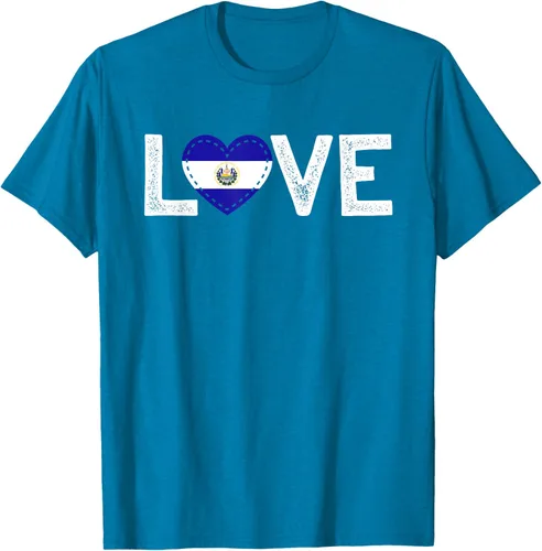 Vista 9 de Camiseta de regalo con la bandera de El Salvador LOVE, Negro, S
