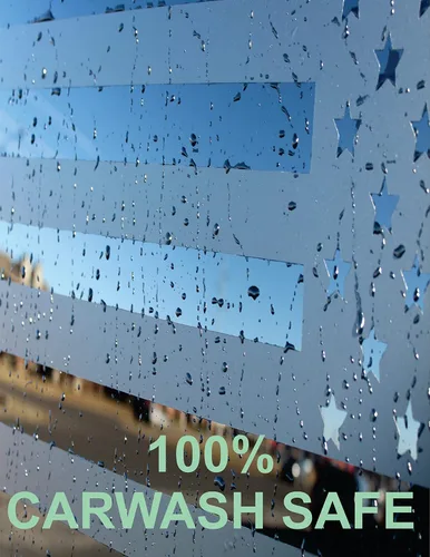 Vista 5 de Compatible con Jeep Wrangler JL (2 puertas) 2018-2023 Vinilos para ventanas precortados con bandera americana y escenas de montaña y bosque al aire