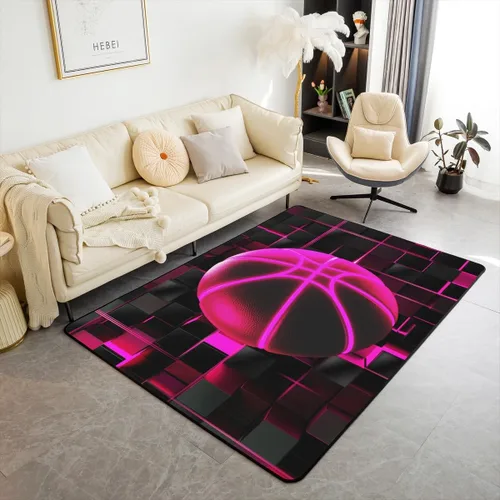Vista 17 de Erosebridal Tapete de fútbol para interiores de 3 x 5 pulgadas, alfombra de fútbol neón para niños, adolescentes, hombres, brillantes, geométricas