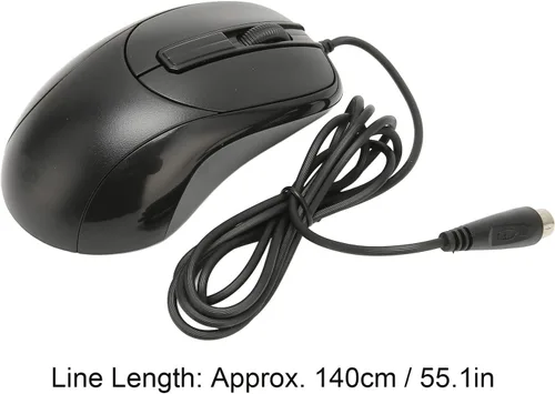Vista 5 de Diyeeni Mouse con cable, mouse para juegos, mouse ergonómico de 3 botones con interfaz PS2, cable de 55.1in, mouse para juegos de deportes
