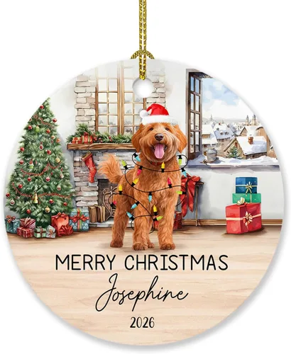 Vista 27 de Adorno personalizado de caniche negro, regalo para perro, mamá, perro, papá, adorno de Navidad único de perro caniche negro 2025, adorno de caniche