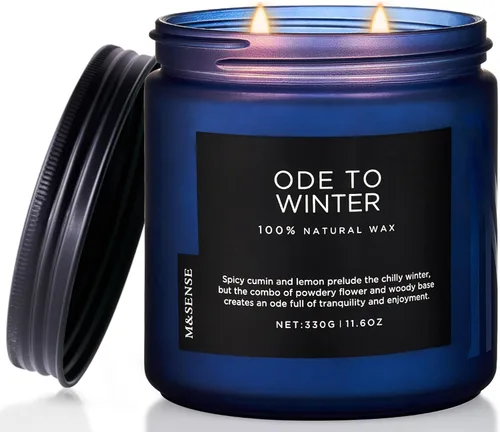 Vista 17 de M&SENSE Ode to Winter - Vela perfumada para el hogar, cera de soja natural, mecha de algodón, aroma de invierno, 7.05 onzas hasta 50 horas de tiempo