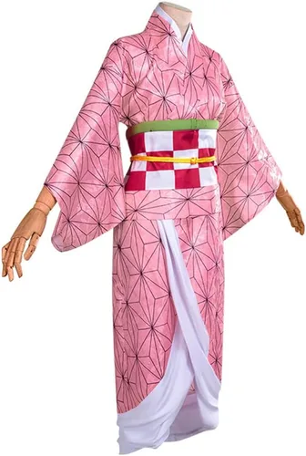 Vista 3 de Conjunto de cosplay de anime, disfraz de kimono, para adultospelucas, una variedad de estilos para elegir