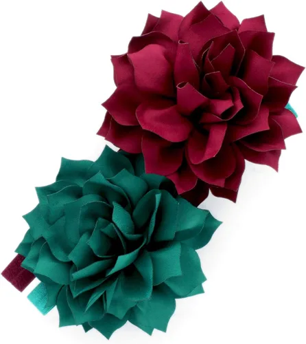 Vista 25 de Diademas de flores de pétalos para bebés y niñas, par elástico para niños pequeños