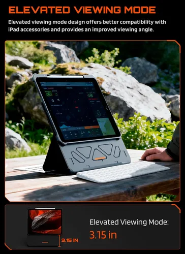 Vista 4 de SUPCASE Funda para iPad Pro de 13 pulgadas M5/M4 2025/2024 con soporte para lápices (UB Aero), [soporte ajustable] [contraportada desmontable]