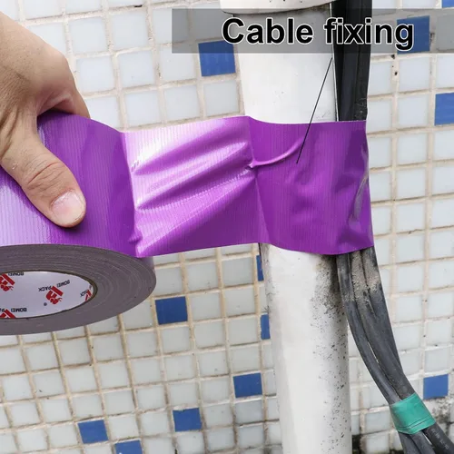 Vista 4 de Cinta adhesiva morada de 3 pulgadas impermeable, resistente, 3 pulgadas x 60 yardas, cinta adhesiva de grado industrial de 9 milésimas de pulgada
