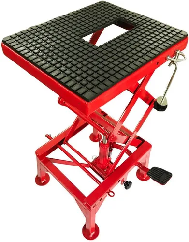 Vista 2 de 300lb Motocicleta Dirt Bike Hidráulica Scissor Piso Jack Elevación Soporte Jack
