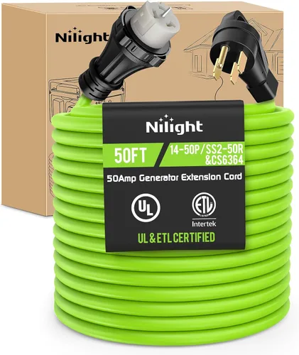 Vista 43 de Nilight Cable de Extensión para Secadora EV de 15 Pies 3 Clavijas 30 Amperios NEMA 10-30P 10-30R Cable de Extensiones Antiguas Servicio Pesado
