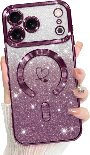 Vista 92 de Bonoma Compatible with iPhone 17 Pro Max Case 2025 Heart Checkered -Gold A cuadros-oro