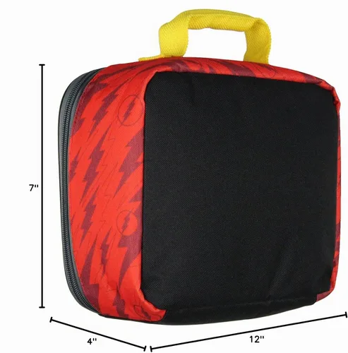 Vista 6 de Bioworld DC Comics The Flash Character Lightning Bolt Logo Lonchera aislada bolsa de 12 pulgadas