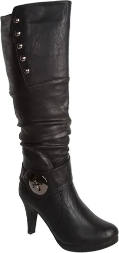Vista 3 de FZ-Win-45 Botas altas de tacón alto con plataforma y cremallera para mujer