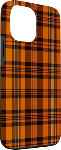 Vista 3 de iPhone 13 Pro Max Fall Plaid Halloween Naranja y Negro Acción de Gracias Otoño Case