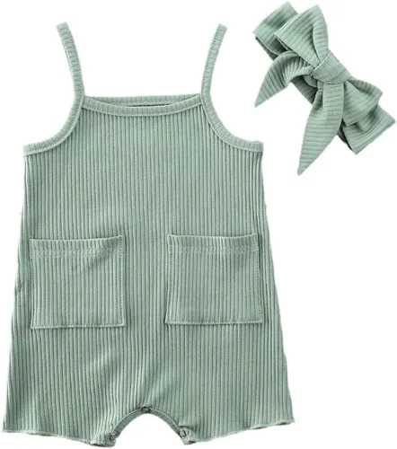 Vista 15 de Mameluco para bebé niña y niño, mono liso de una pieza, sin mangas, ropa de bebé de una pieza, trajes de verano beige (A-Beige)