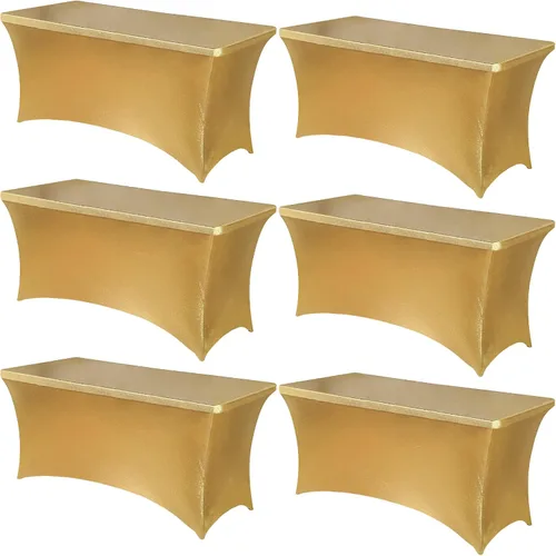 Vista 30 de Obstal Paquete de 6 Fundas de Mesa Elásticas de Spandex para Mesas de 6 Pies - Mantel Rectangular Universal Ajustado de 6 Pies Protector para Bodas