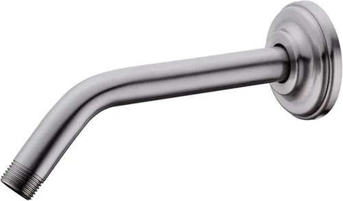 Vista 15 de Brazo de ducha en ángulo de 6 pulgadas con brida de acero inoxidable montado en la pared para cabezal de ducha superior, negro mate