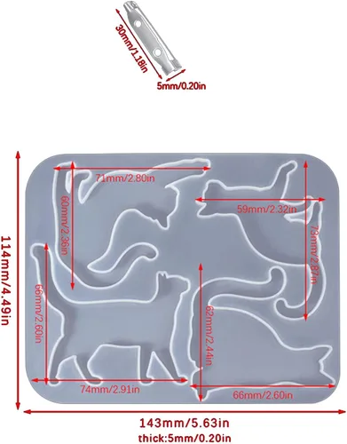 Vista 3 de Molde de broche de silicona de dibujos animados 3D para gato, resina epoxi, accesorio para hacer manualidades, joyería colgante, llavero