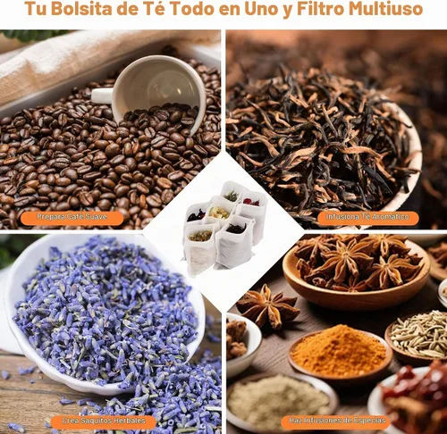Vista 6 de 400 bolsas de té para té de hojas sueltas, bolsas de filtro desechables vacías Blanco 400 piezas