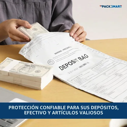 Vista 7 de Bolsas de plástico opacas de 9 x 12 pulgadas Depósitos bancarios seguros, manejo de efectivo o transporte seguro de divisas Códigos de barras