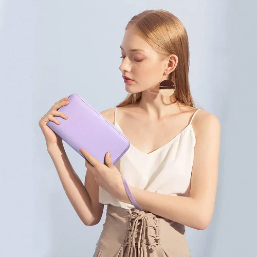 Vista 7 de OIDERY Cartera para tarjetas de crédito de gran capacidad para mujer, bloqueo RFID con correa extraíble
