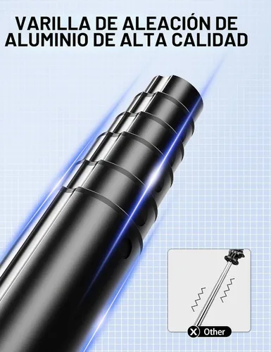 Vista 5 de Trípode para selfie stick de 41 pulgadas, extensible portátil 4 en 1, trípode de aluminio para teléfono con control remoto inalámbrico, rotación