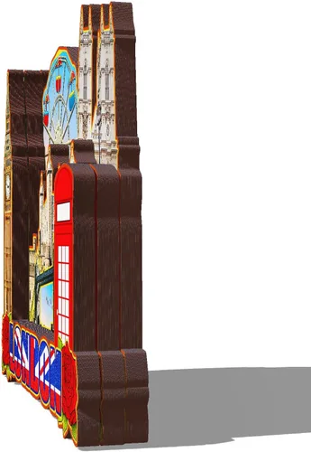 Vista 2 de Imán de madera de Inglaterra Londres 3D para nevera, recuerdos coleccionables, decoración hecha a mano, artesanías 2