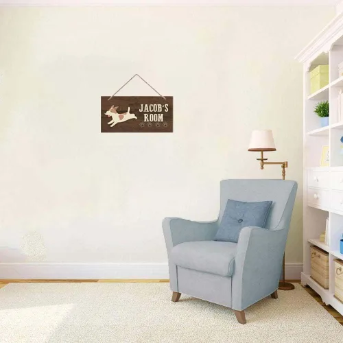 Vista 3 de Letreros personalizados de perro para decoración de pared del hogar, letrero personalizado con nombre para niños, niñas, habitación de niños