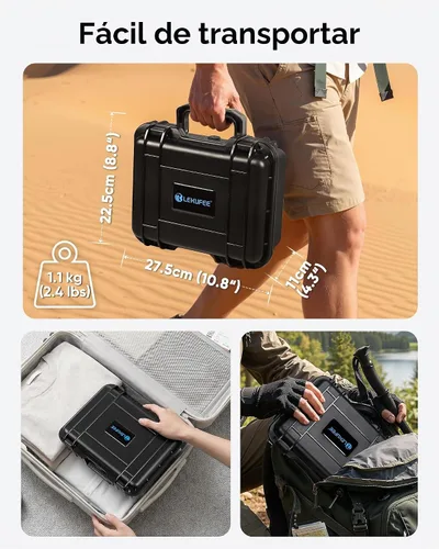 Vista 4 de Lekufee Funda rígida impermeable portátil para DJI Osmo Mobile 8P, estabilizador de cardán, DJI Mic Mini 2, Mic 3/2 y más accesorios (solo funda)